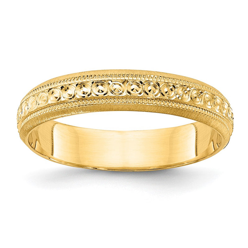 14k 3mm Design Etched Wedding Band