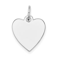 14k White Gold Plain .035 Gauge Engravable Heart Charm