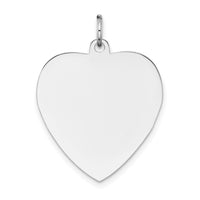 14k White Gold Plain .027 Gauge Engravable Heart Charm
