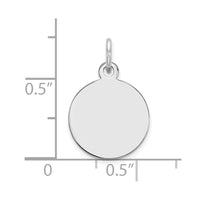 14k White Gold Plain .013 Gauge Round Engravable Disc Charm