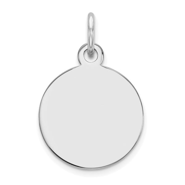 14k White Gold Plain .011 Gauge Round Engravable Disc Charm