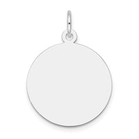 14k White Gold Plain .013 Gauge Round Engravable Disc Charm