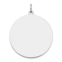 14k White Gold Plain .035 Gauge Round Engravable Disc Charm