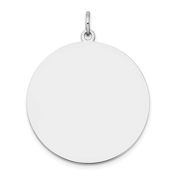 14k White Gold Plain .035 Gauge Round Engravable Disc Charm