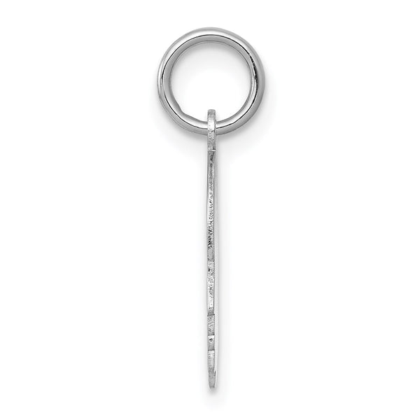 14k White Plain Small.011 Depth Facing Right Engravable Boy Charm