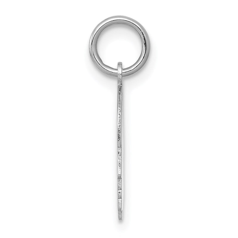 14k White Plain Small.011 Depth Facing Right Engravable Boy Charm