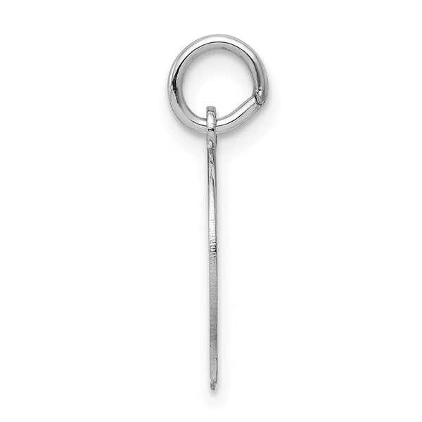 14k White Plain Small.013 Depth Facing Left Engravable Boy Charm