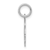 14k White Plain Small.009 Depth Facing Left Engravable Girl Charm
