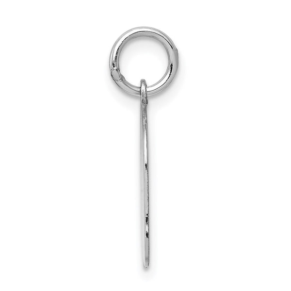 14k White Plain Medium.027 Depth Facing Left Engravable Girl Charm