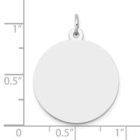 14K White Gold Round Disc Charm