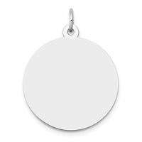 14K White Gold Round Disc Charm