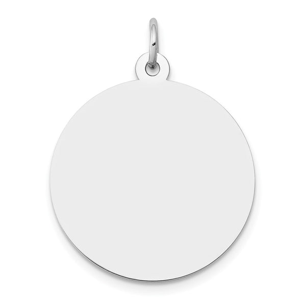 14K White Gold Round Disc Charm