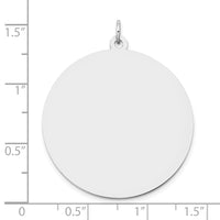 14K White Gold Round Disc Charm
