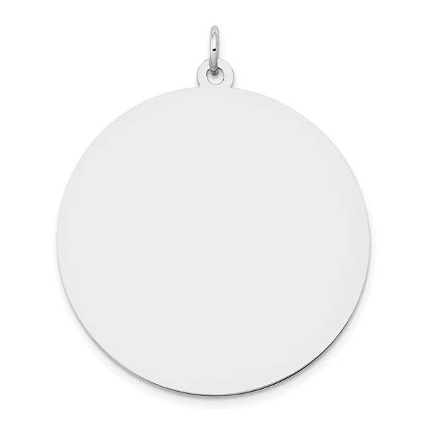 14K White Gold Round Disc Charm