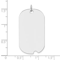 14k White Gold Plain .011 Gauge Engravable Dog Tag w/Notch Disc