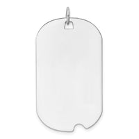 14k White Gold Plain .011 Gauge Engravable Dog Tag w/Notch Disc