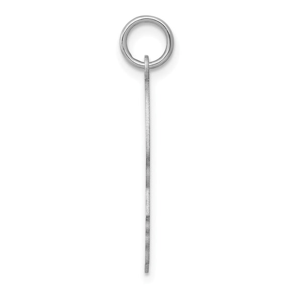 14k White Plain Medium.011 Depth Facing Right Engravable Boy Charm
