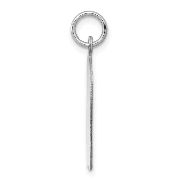 14k White Plain Medium.013 Depth Facing Left Engravable Girl Charm
