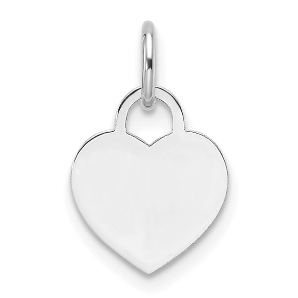 14k White Gold Small Engravable Heart