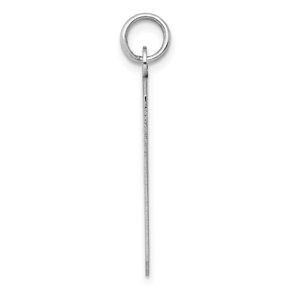 14k White Gold Plain .013 Gauge Rectangular Engravable Charm