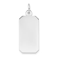 14k White Gold Plain .013 Gauge Rectangular Engravable Charm