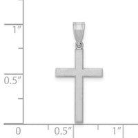14k White Gold Florentine Satin Latin Cross Pendant