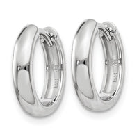 14k White Gold Round Hinged Hoop Earrings
