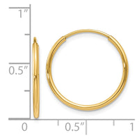 14k 1.20mm Endless Hoop Earring