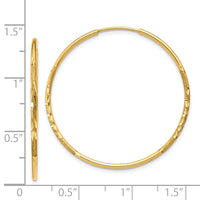 14k 1.20mm Diamond-cut Endless Hoop Earring