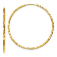 14k 1.20mm Diamond-cut Endless Hoop Earring