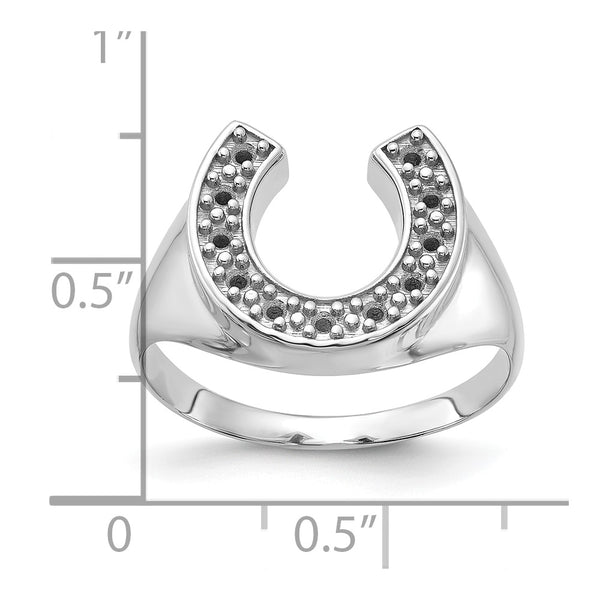 14k White Gold Polished Mens Diamond Ring Mounting