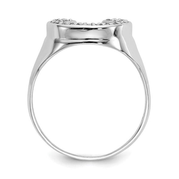 14k White Gold AAA Diamond men's ring
