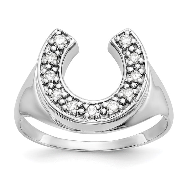 14k White Gold AAA Diamond men's ring