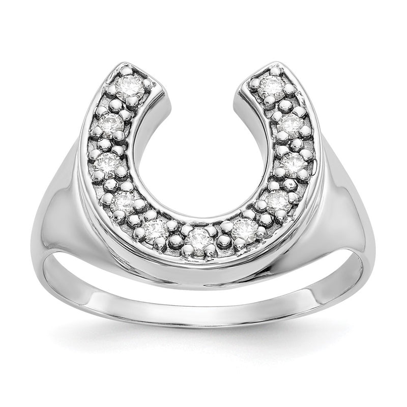 14k White Gold AAA Diamond men's ring