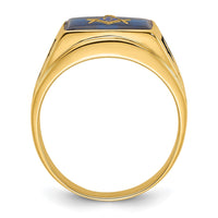 14k Men's Polished and Textured Masonic Ring Mounting
