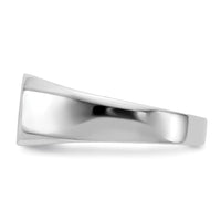 14k White Gold 10.0x9.0mm Open Back AA Diamond Signet Ring