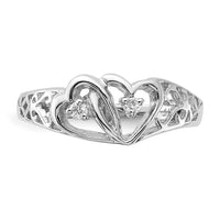 14k White Gold VS Diamond heart ring