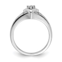 14k White Gold A Diamond heart ring