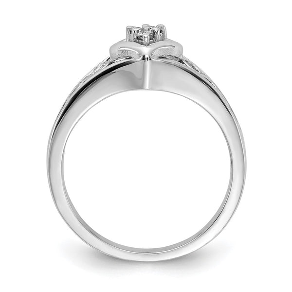 14k White Gold A Diamond heart ring