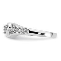 14k White Gold A Diamond heart ring