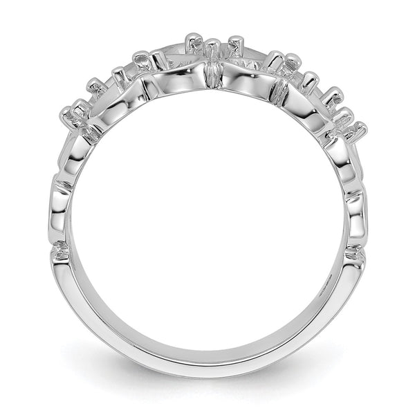 14k White Gold Polished .30ct. Diamond Heart Ring Mounting