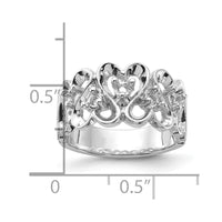 14k White Gold Polished .30ct. Diamond Heart Ring Mounting