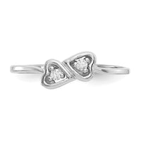 14k White Gold A Diamond heart ring