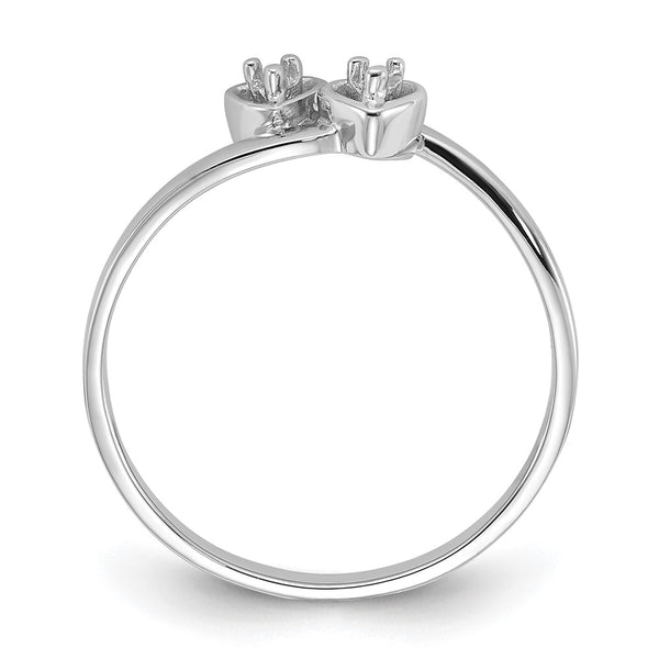 14k White Gold Polished .02ct. Diamond Heart Ring Mounting