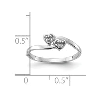 14k White Gold Polished .02ct. Diamond Heart Ring Mounting