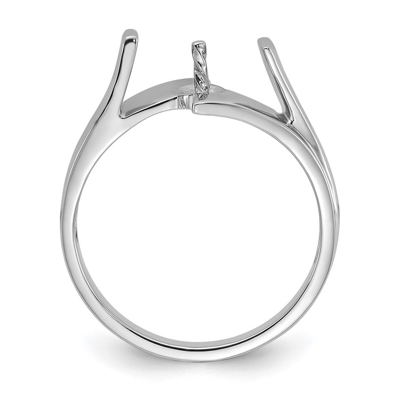 14k White Gold Polished Pearl Ring Mounting