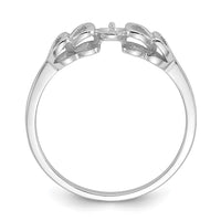 14k White Gold Polished Pearl Heart Ring Mounting