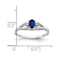 14k White Gold 5x3mm Oval Sapphire AA Diamond ring