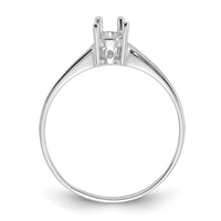 14k White Gold Polished 6x4 Pear Filigree Gemstone Ring Mounting