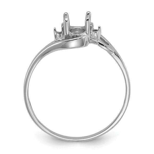 14k White Gold Diamond & Gemstone Ring Mounting
